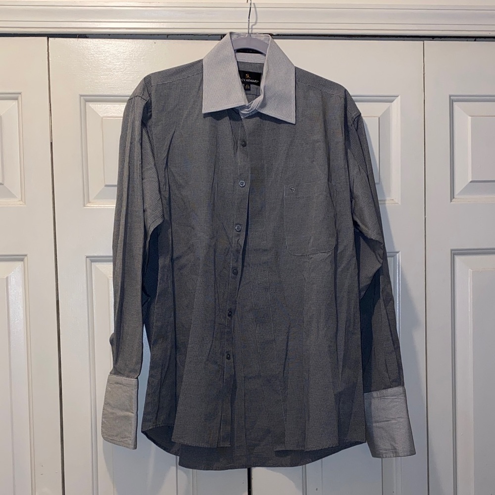 Stacy Adams Two-Tone Gray French Cuff Dress Shirt